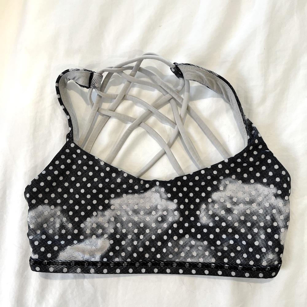 Lululemon free to be bra size 4 grey cloud dot
